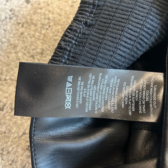 Anthropologie size S Black Top with Faux Leather Detail- GUC black cotton fades - Picture 12 of 12